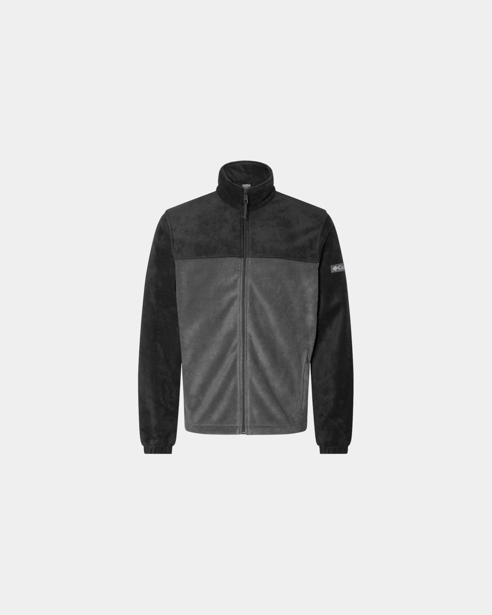 Custom full-zip fleece jacket for teams and events - Black/ Grill